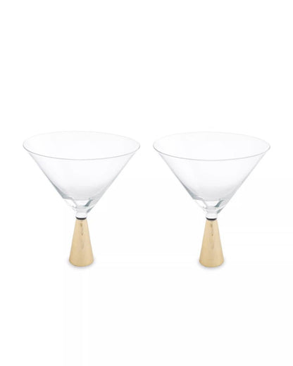 Astrid Set Of Two Cocktail Glasses With Gold Finish Stem