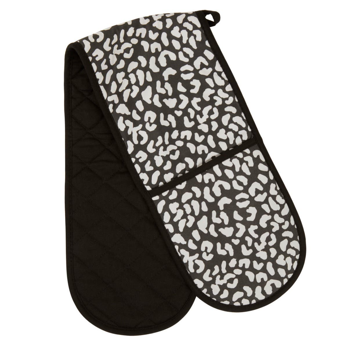 London Leo Black and White Double Oven Glove