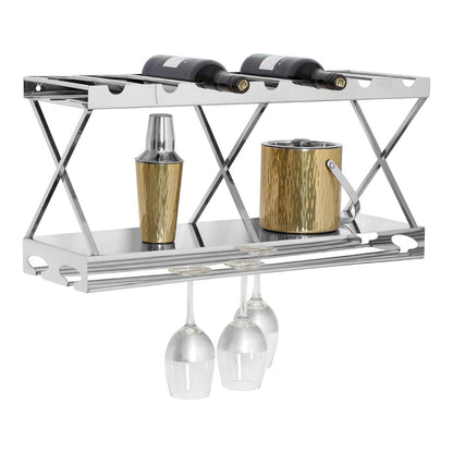 Novo 2 Tier 7 Bottle Silver Wine Rack