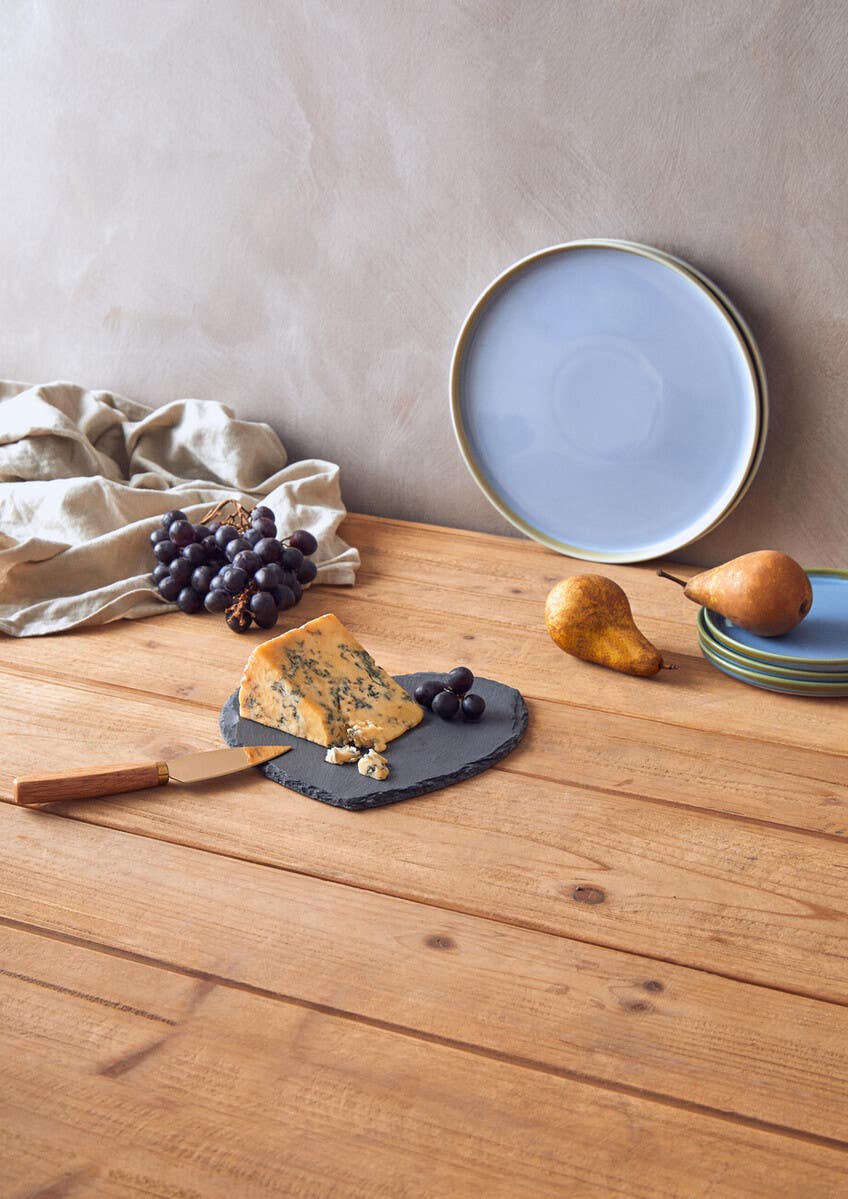 Carter Heart Slate Cheese Board With Gold Knife