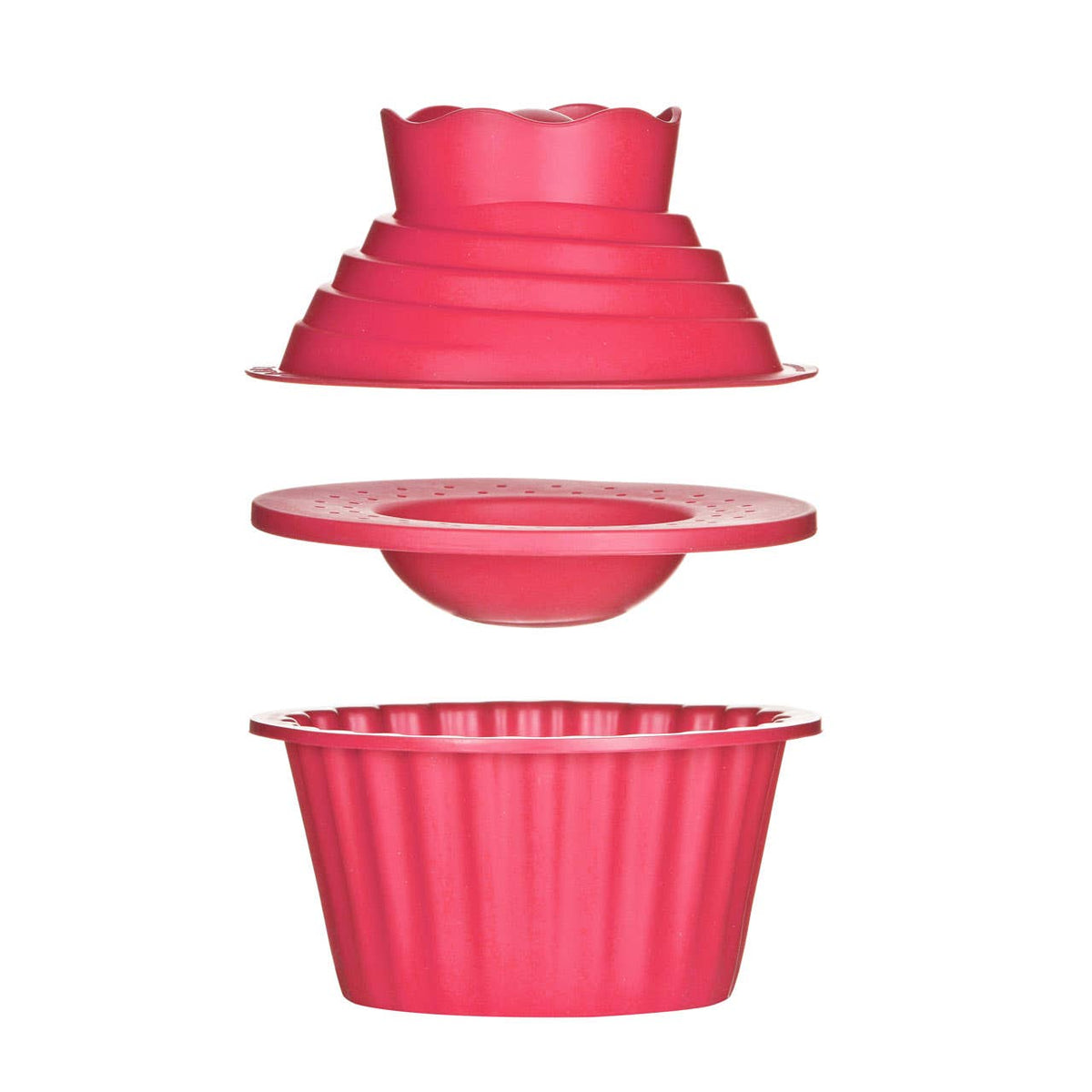 Hallie Giant Cupcake Silicone Mould Set - Hot Pink