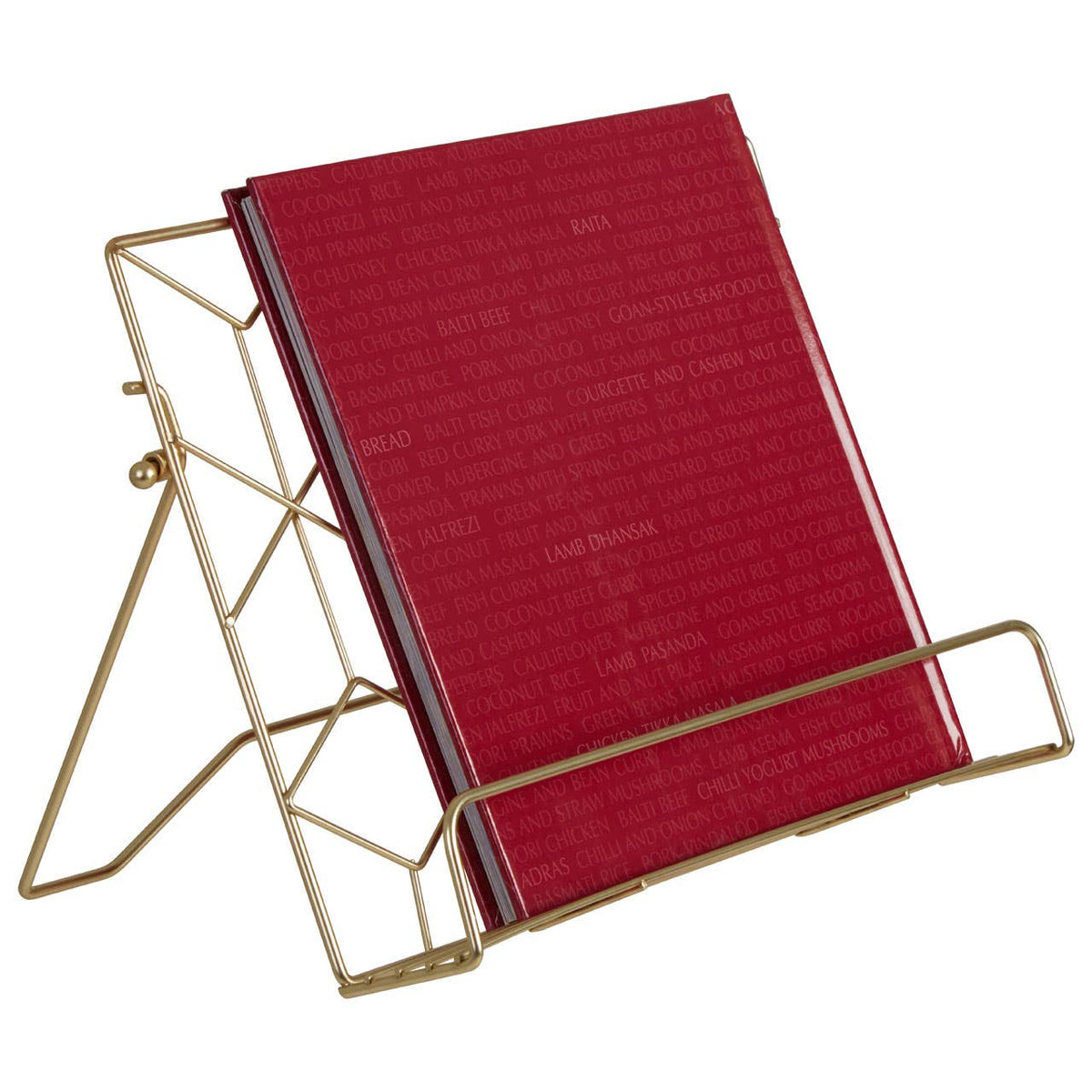 Vertex Contour Matte Gold Finish Cookbook Stand