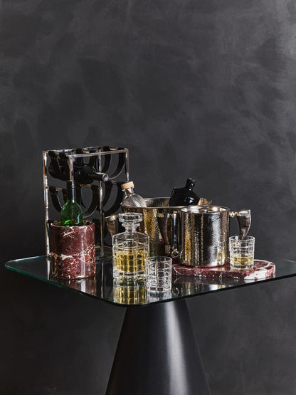 Mixology Six Bottle Sling Wine Rack in Silver Finish