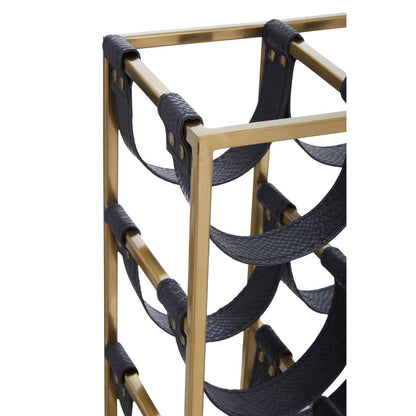 Mixology Six Bottle Sling Wine Rack in Gold Finish