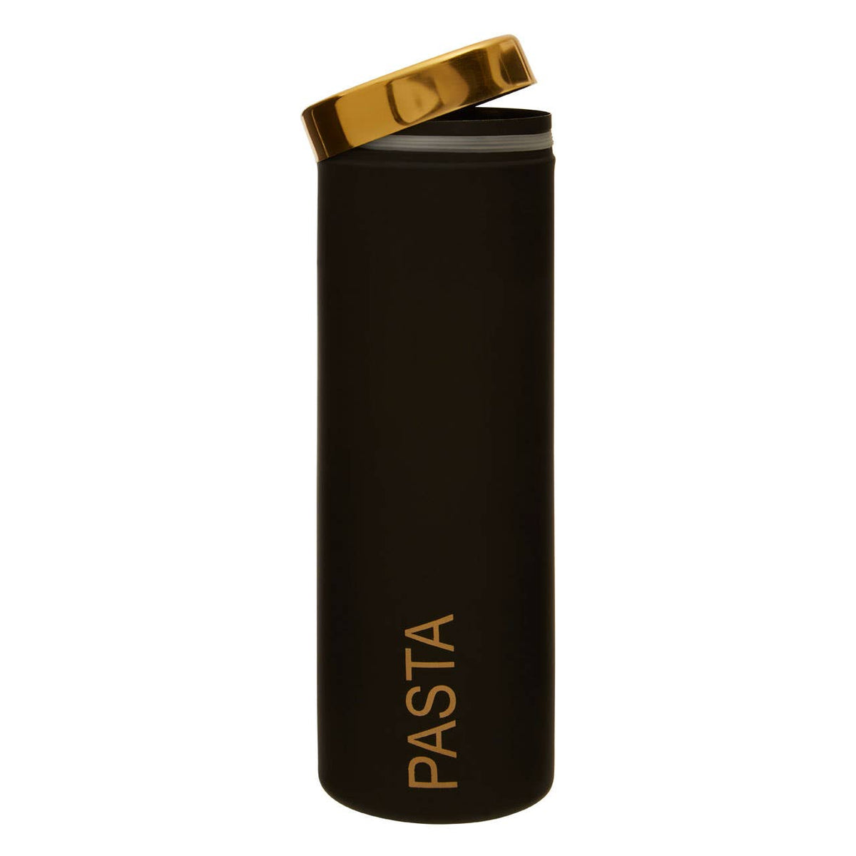 Liberty Black Enamel Pasta Canister With Gold Lid