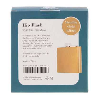 Auden 5oz Gold Finish Hip Flask