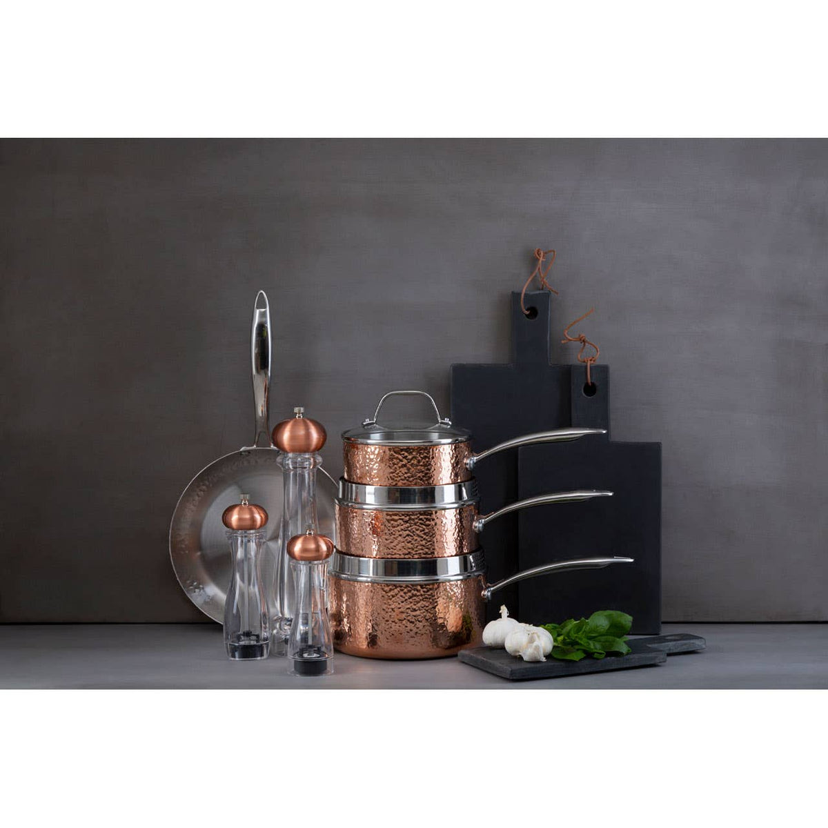 Cody Clear Small Salt or Pepper Mill with Copper Top