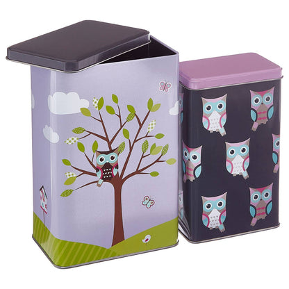 Paice Set of 2 Happy Owls Storage Canisters