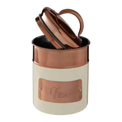 Prescott Cream And Copper Tea Canister