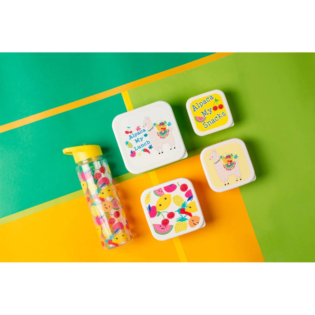 Mimo Set Of 4 Fruity Alpaca Lunch Box