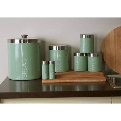 Liberty Set of 3 Sage Green Enamel Canisters