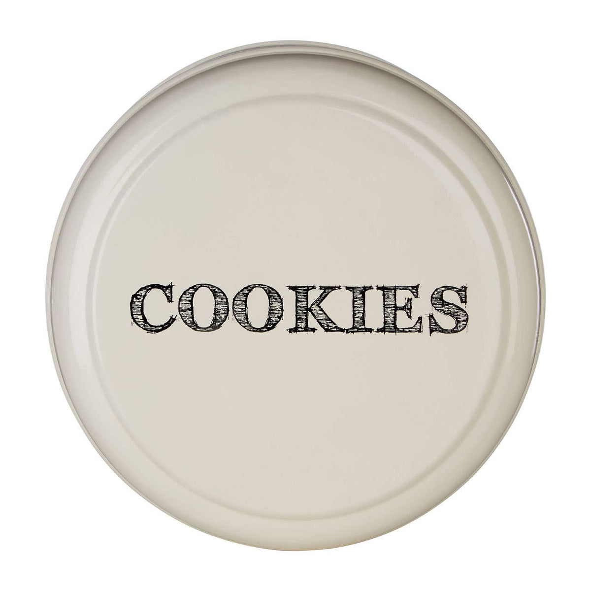 Sketch Cream Finish Round Biscuit Tin
