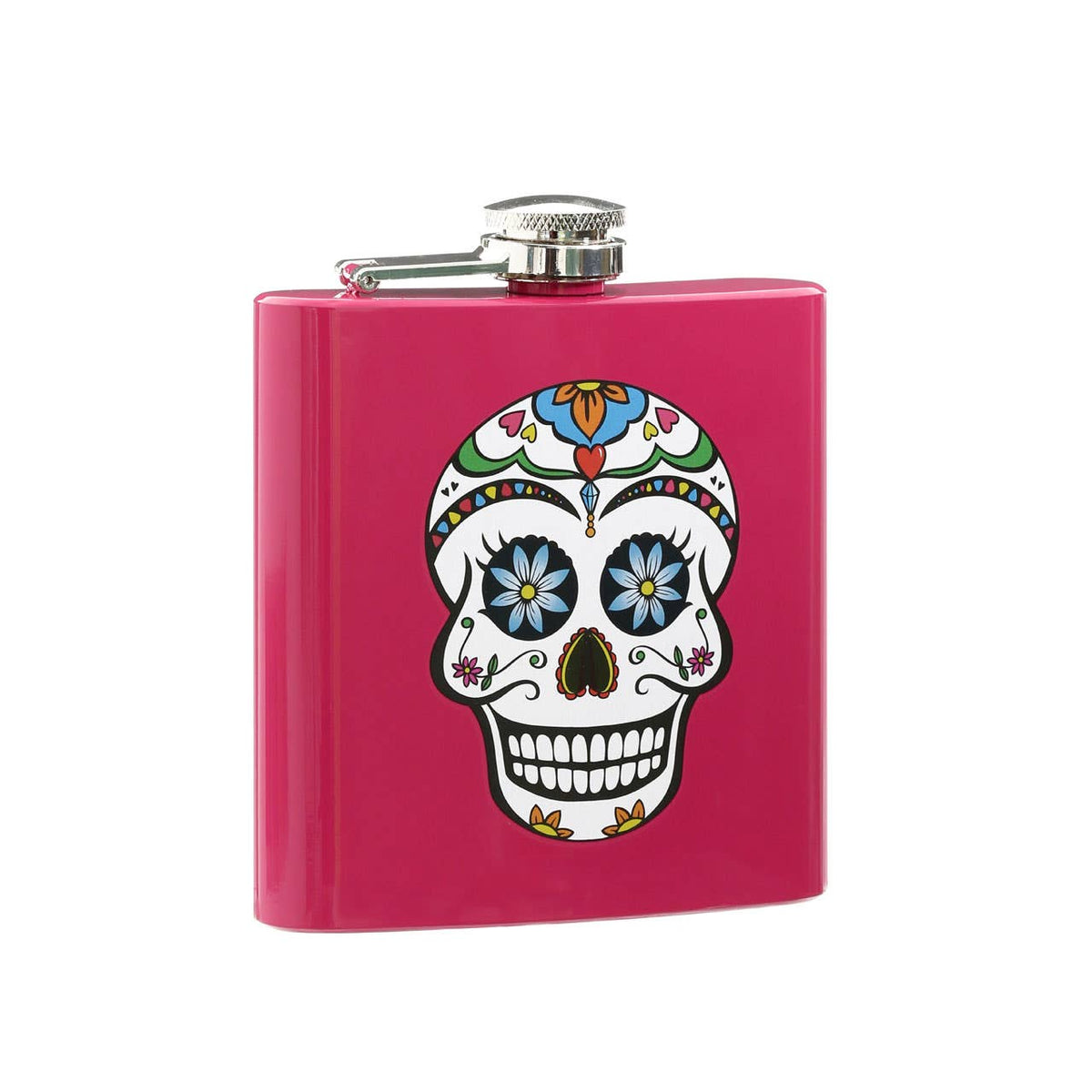 Auden Pink Hip Flask Skull Design