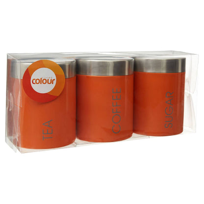 Liberty Orange Enamel Tea Coffee and Sugar Set