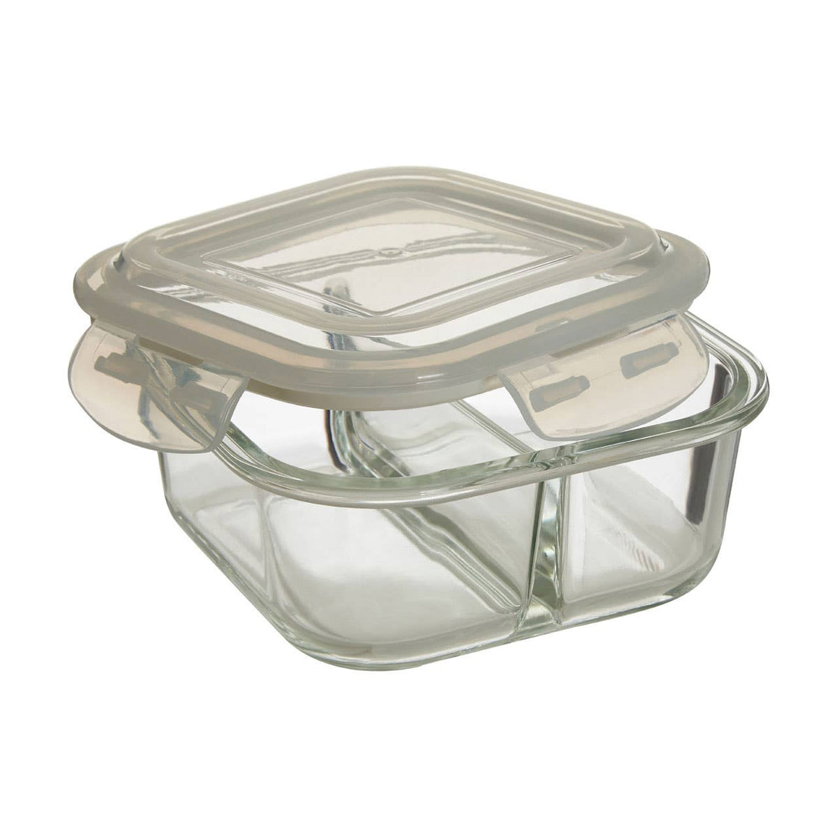 Freska 2 Section Square Glass Container With Lid 800 ml