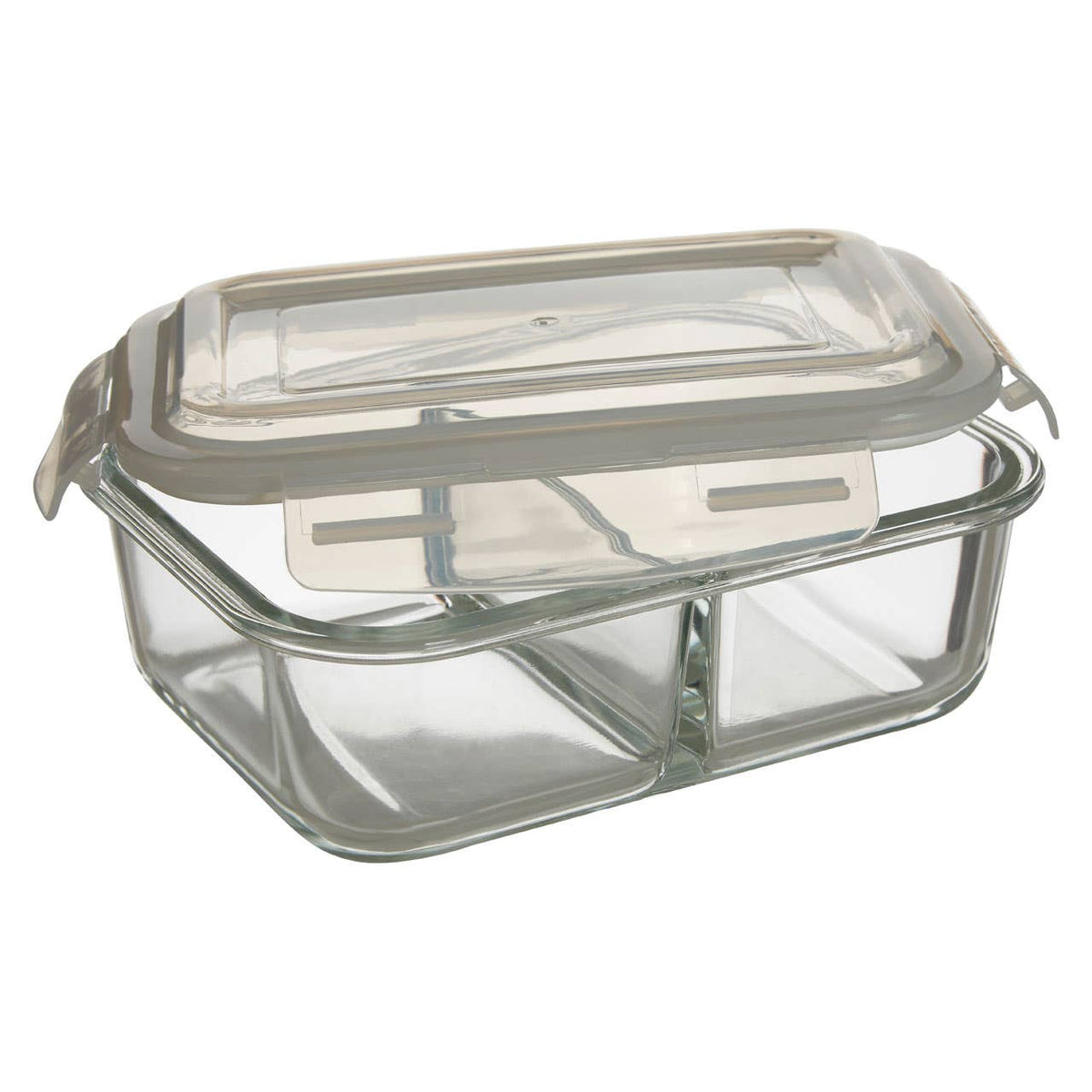 Freska 2 Section Rectangular Glass Container With Lid 1040 ml