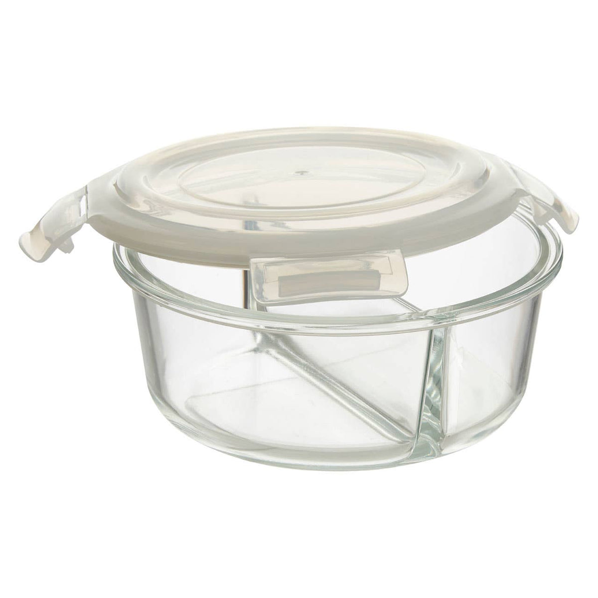 Freska 2 Section Round Glass Container With Lid 950 ml