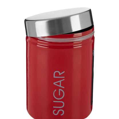 Liberty Red Enamel Sugar Canister