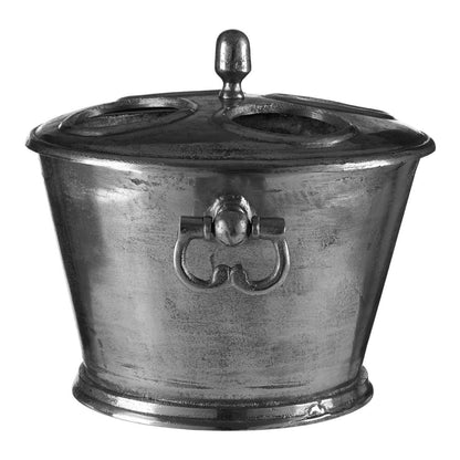 Rustic Antique Silver 4 Bottle Wine Cooler