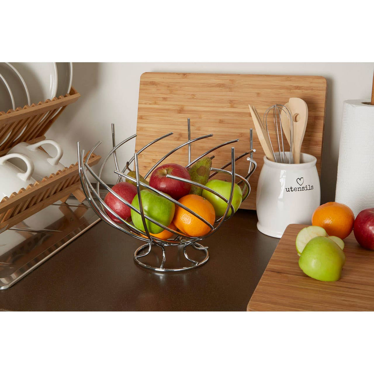 Nest Shape Chrome Fruit Basket