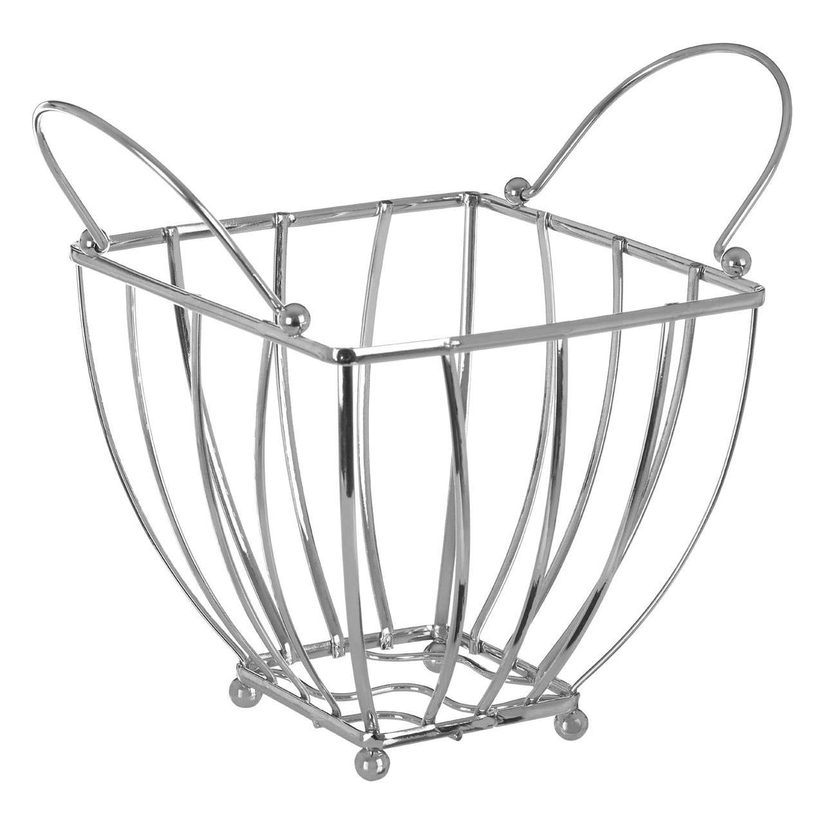 Asa Chrome Fruit Basket with Round Handle