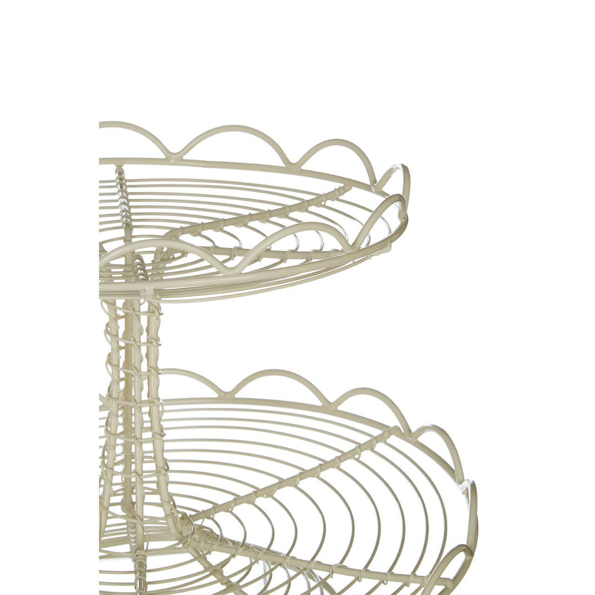 2 Tier Cream Wire Cup Cake Stand