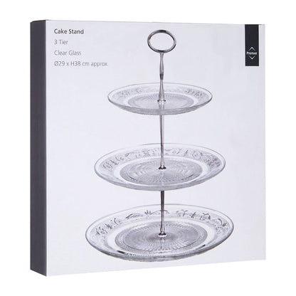 Molly Clear Glass 3 Tier Cake Stand