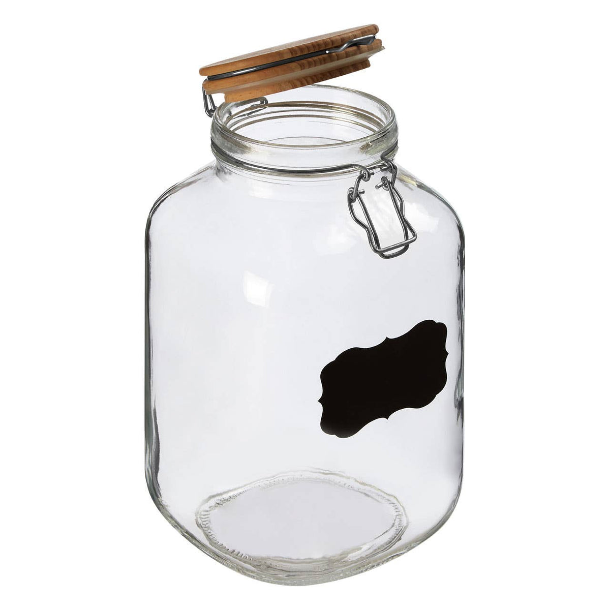 Grocer Glass Storage Jar with Wooden Lid 3000ml