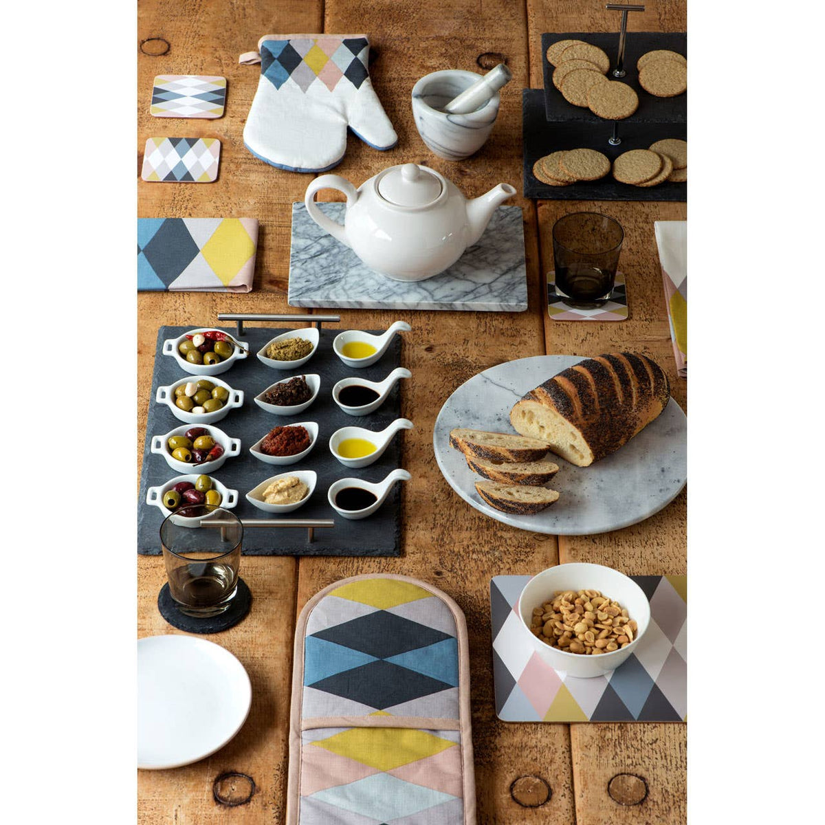 Preto Slate 2 Tier Square Cake Stand