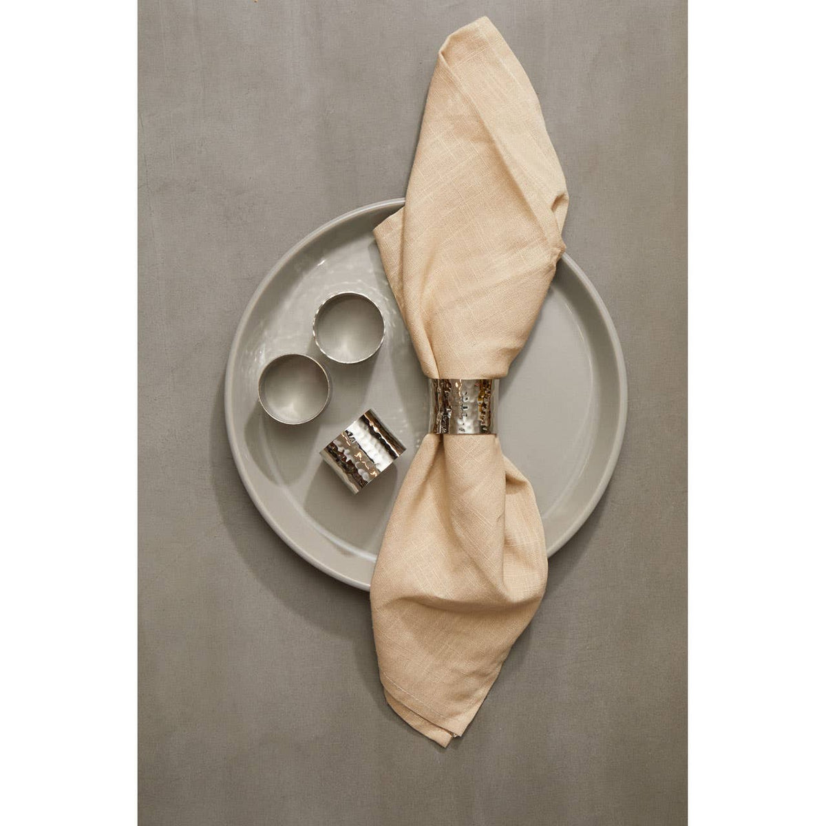 Set Of Four Silver Finish Napkin Rings
