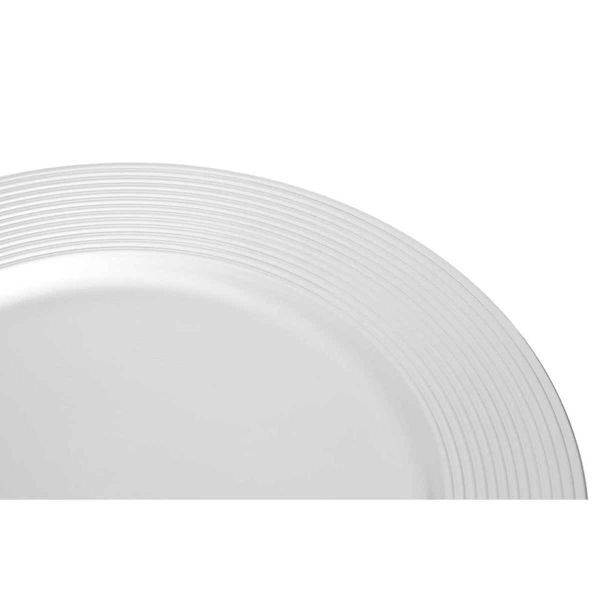 Dia Silver Charger Plate With Ribbed Rim