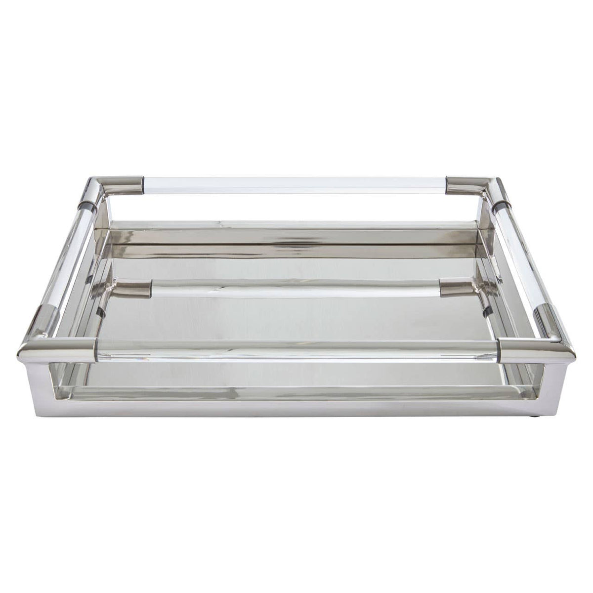 Lucita Silver Finish Rectangular Tray