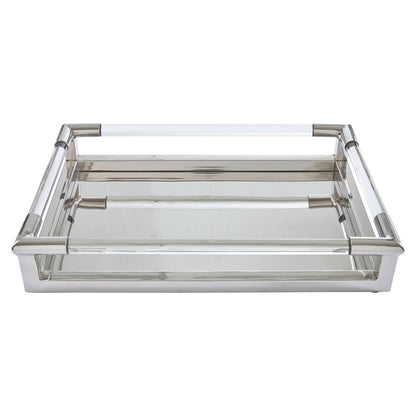 Lucita Silver Finish Rectangular Tray