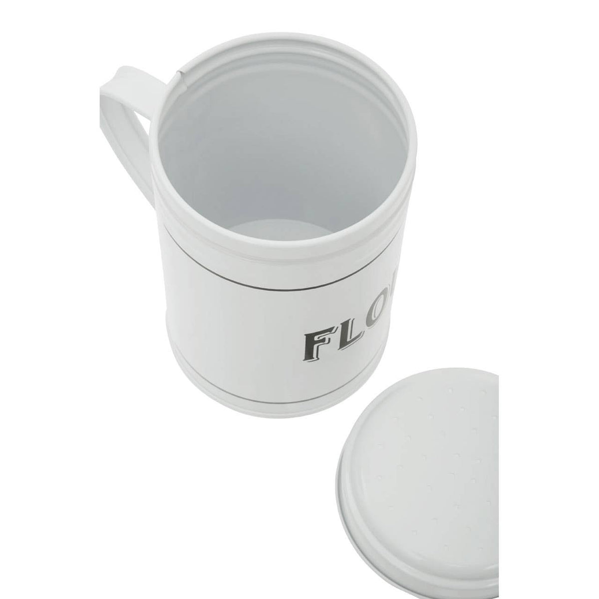 Grocer White Metal Flour Shaker
