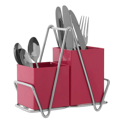 2 Compartment Hot Pink Cutlery Caddy