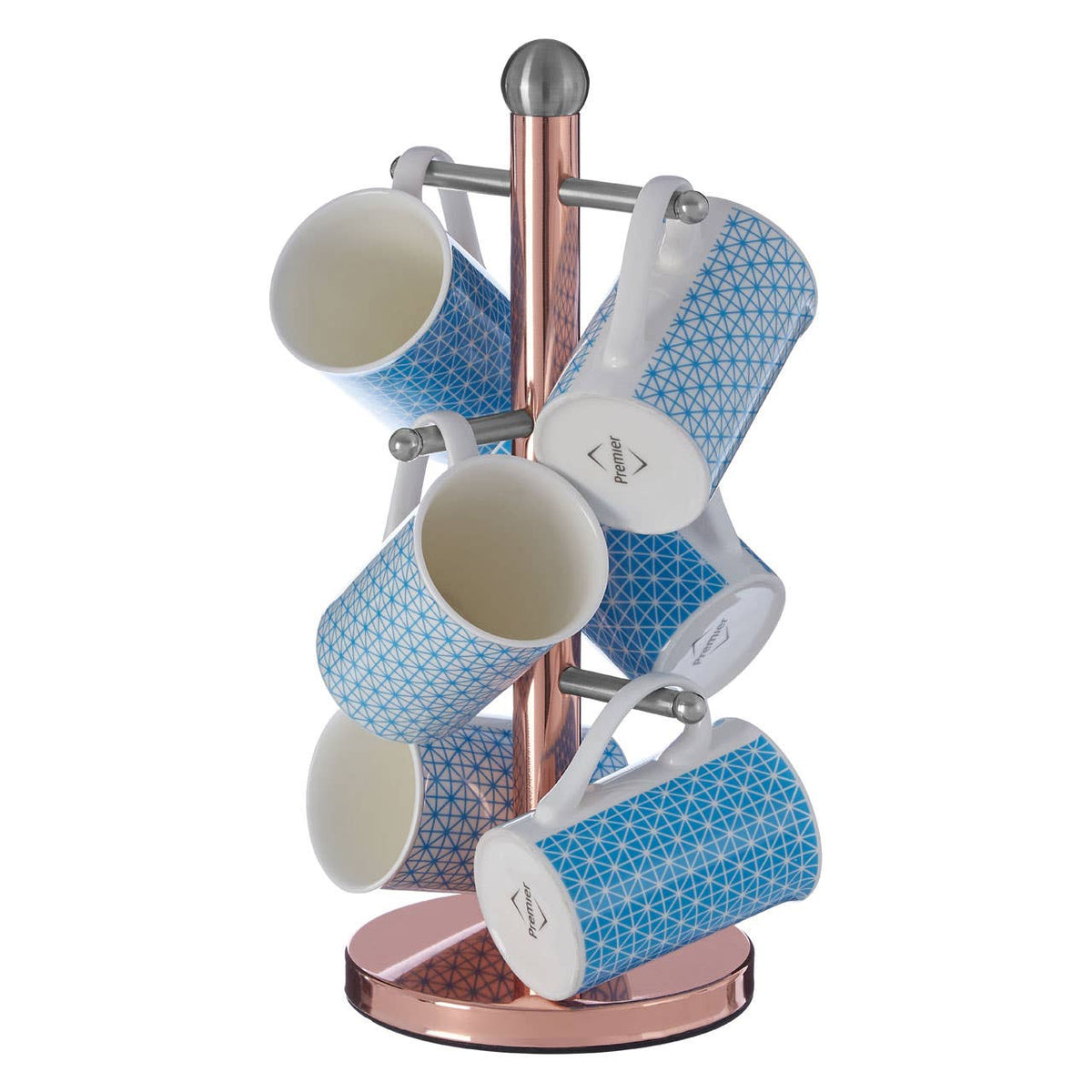 Hirano 6 Cup Mug Tree - Copper Finish