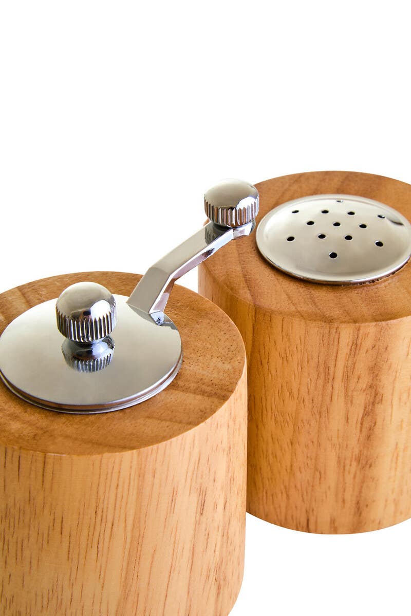 Natural Origins Rubberwood Salt & Pepper Set