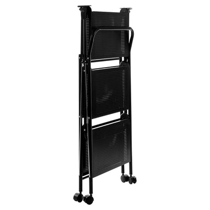 Harlow Black Rectangular Folding Kitchen Trolley