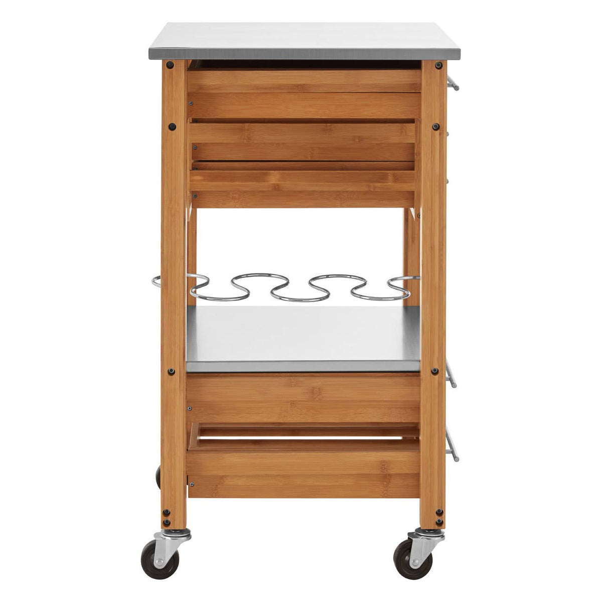 Harlow Bamboo Four Drawer Kitchen Trolley