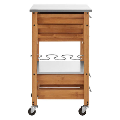 Harlow Bamboo Four Drawer Kitchen Trolley