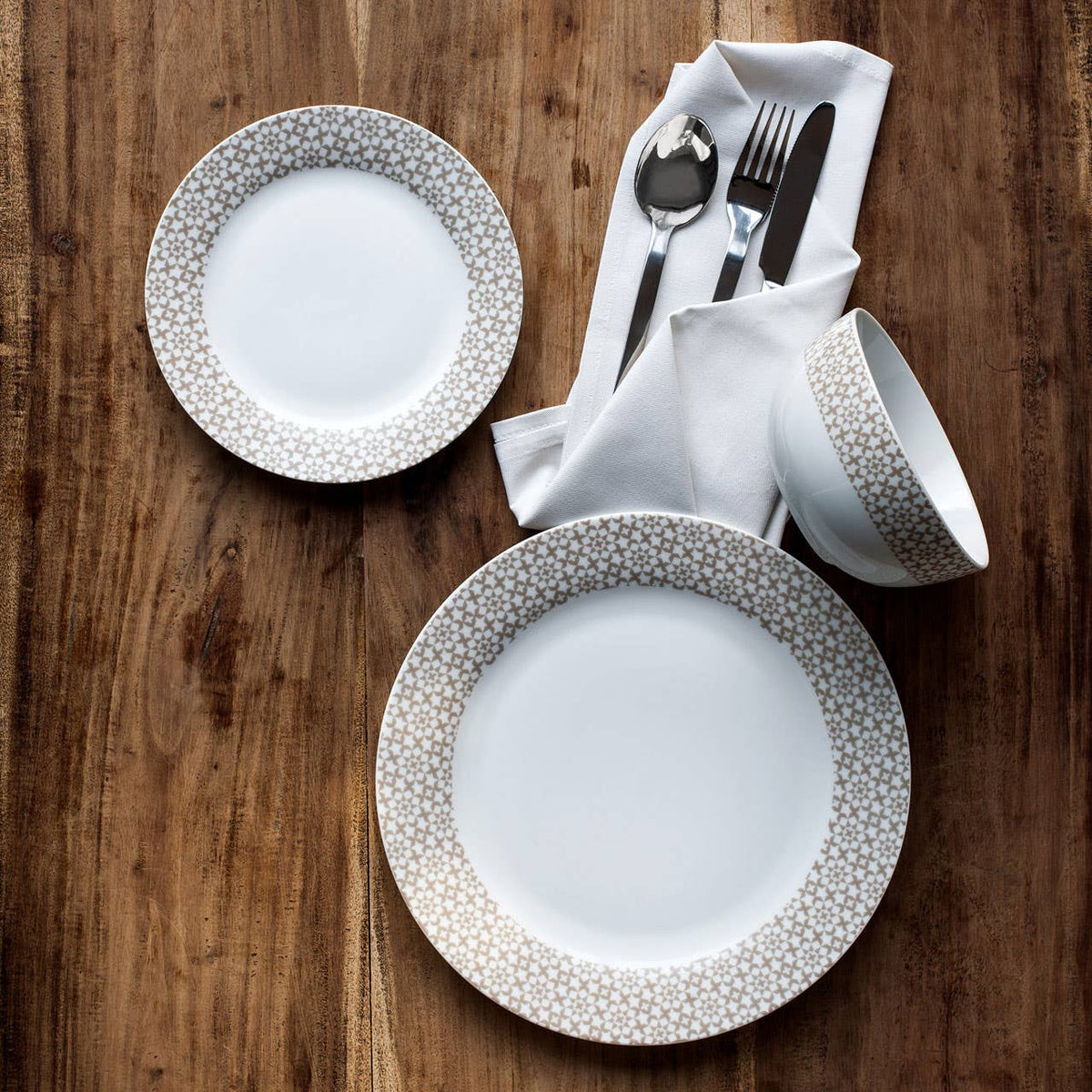 Avie Casablanca 12 Piece Natural Dinner Set