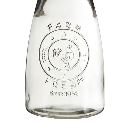 Dayla Clear Glass Embossed Farm Fresh Design 1000ml Carafe