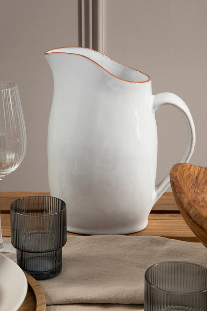 Calisto Terracotta White Glazed Pitcher