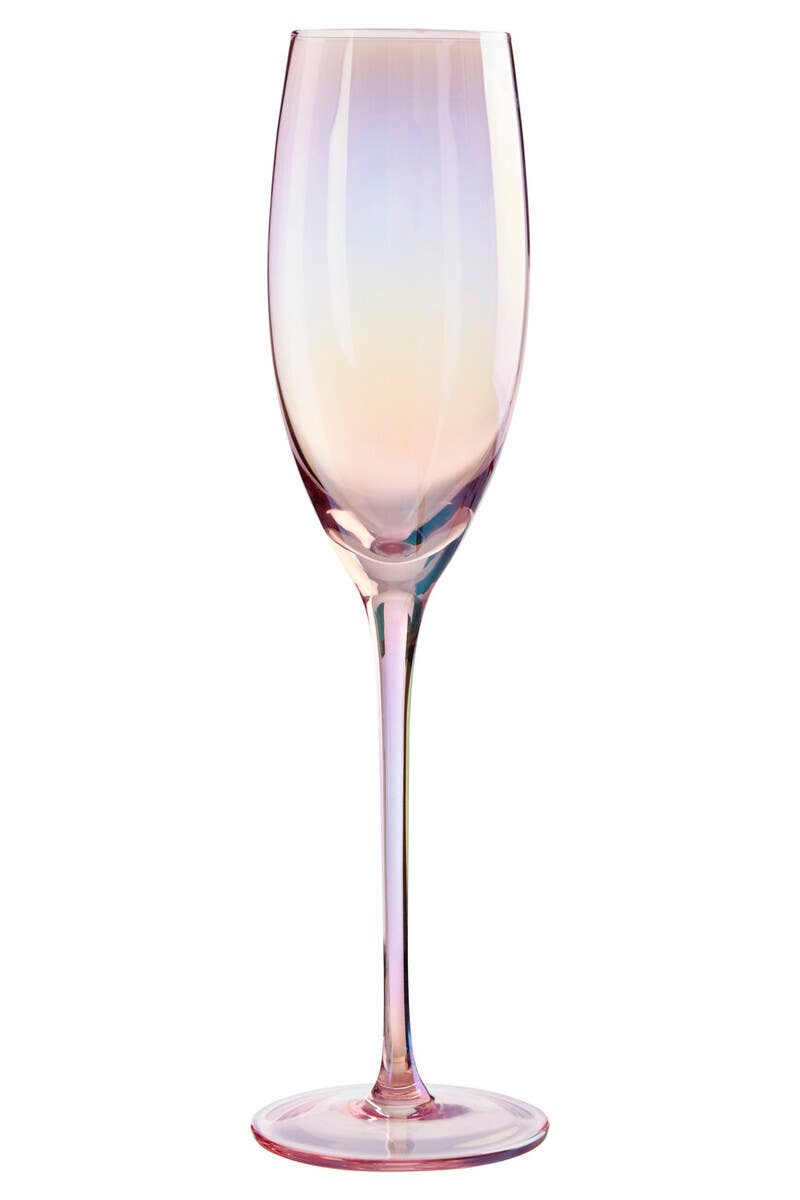 Frosted Deco Set Of 4 Champagne Glasses