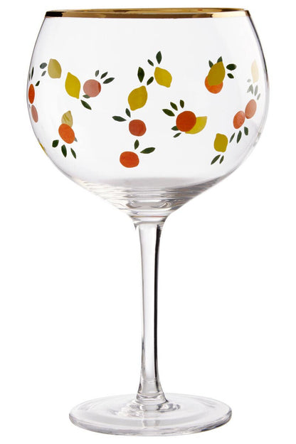 Mila Set Of 2 Citrus Design Gin Glasses