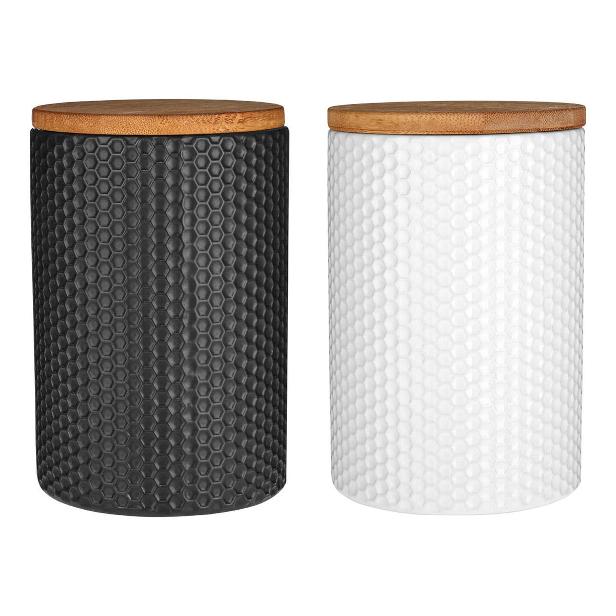 Geome 750ml Black Canister with Bamboo Lid