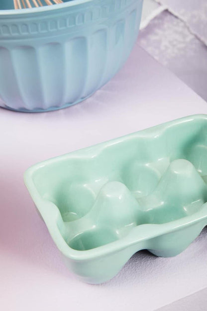 Emani Turquoise Ceramic 6 Egg Holder Tray