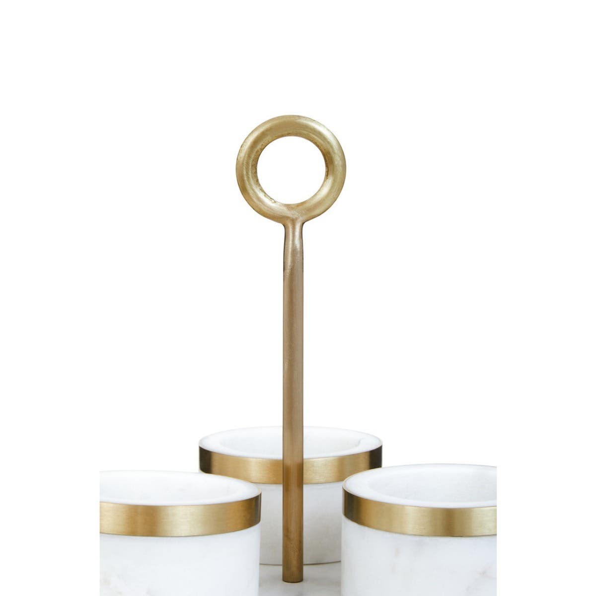 Omari White Marble Condiment Set With Tray