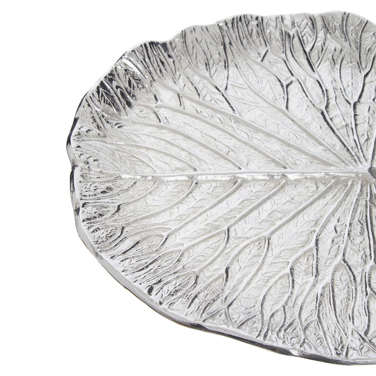 Salma Silver Finish Lotus Leaf Cake Stand
