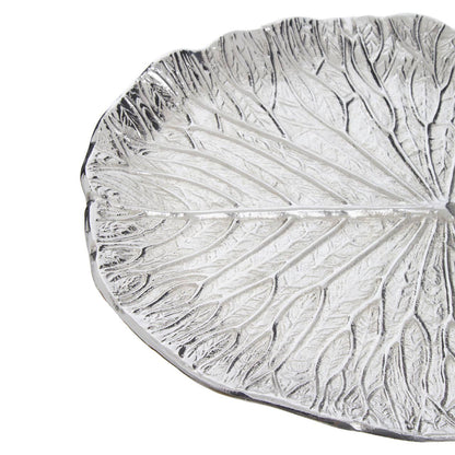 Salma Silver Finish Lotus Leaf Cake Stand